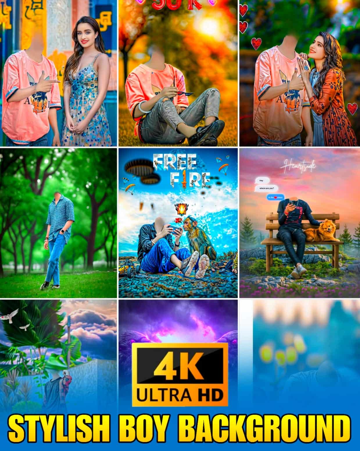 Stylish Editing Photos For Boy Background