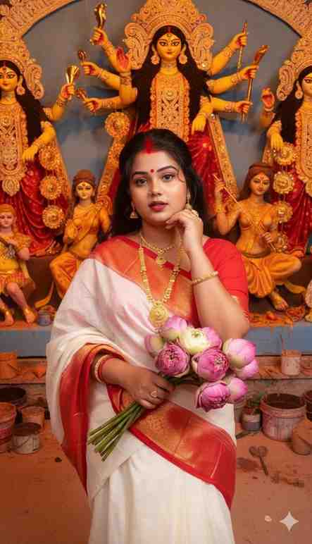 Durga puja ai prompt girl