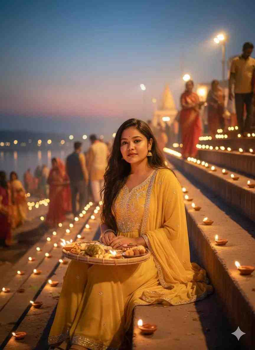 chhat puja photo editing gemini prompt girl