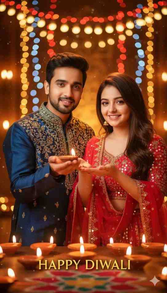 diwali girls ai photo editing prompt couple