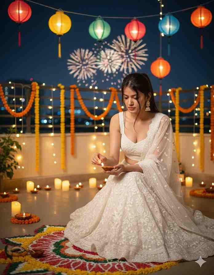 diwali girls photo editing prompt