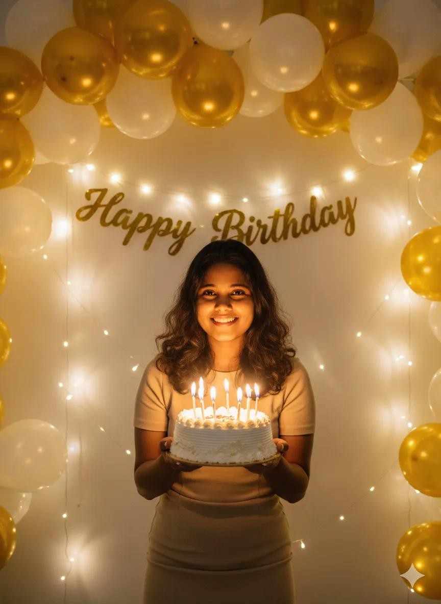 girls birthday photo editing prompt